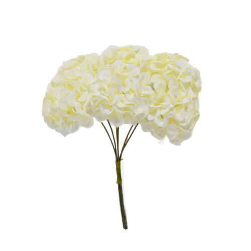 Мини хортензия на тел 6х4 бр. / 5см / ZOR030 екрю