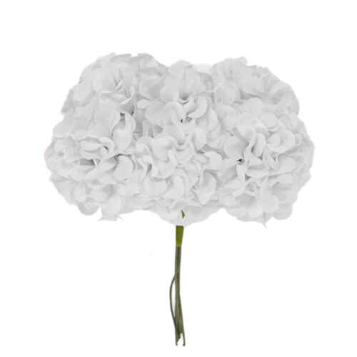 Мини хортензия на тел 6х4 бр. / 5см / ZOR025 бяла