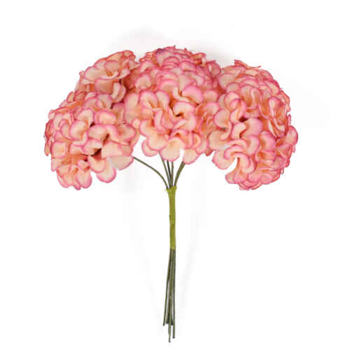 Мини хортензия на тел 6х4 бр. / 5см / ZOR031 праскова