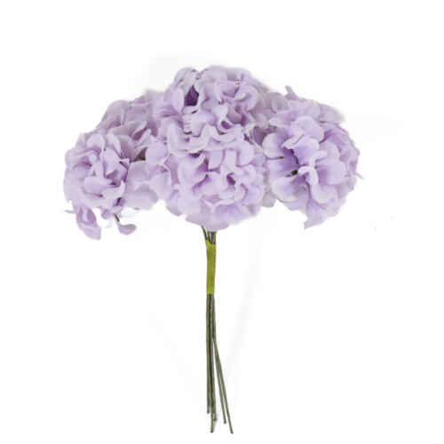 Мини хортензия на тел 6х4 бр. / 5см / ZOR035-2 лилава
