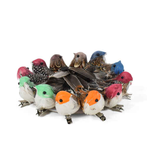 Декоративни птици с щипка 12 бр. / 7см / 193246