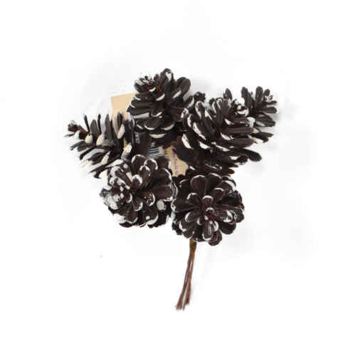 Изкуствени шишарки на тел 6 бр. / 12 см - CTH447