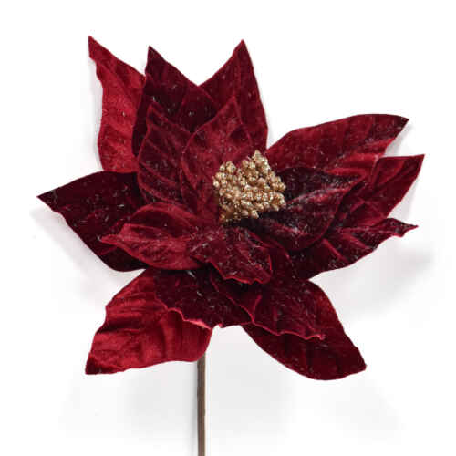 Коледна звезда бордо кадифе 25х60см - SAN379