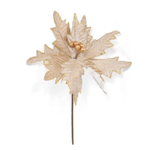 Коледна звезда бежова/крем 45см - BMG175