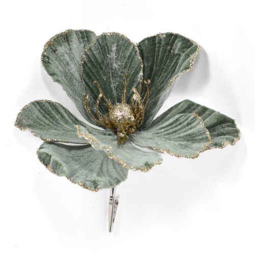 Коледна звезда с дръжка зелена 23см - SAN362