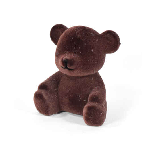 Кафяво мече седящо пластмасово с мъх 10см - SF2855