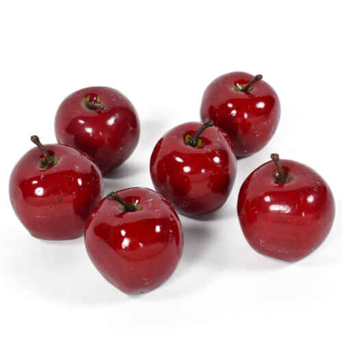 Червени декоративни ябълки 6бр. / 6см - KS2353