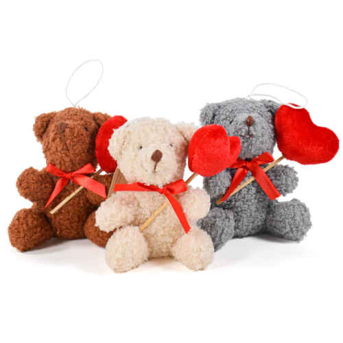 Плюшени мечета със сърца микс 12 бр. - 14см - JAJ094