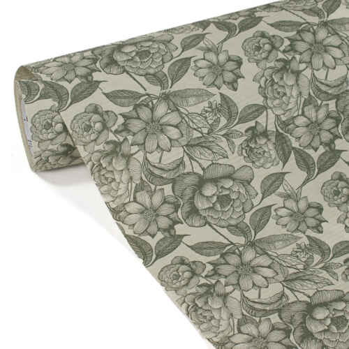 Релефна хартия на цветя - 50 см / 10 м - 131317 зелена