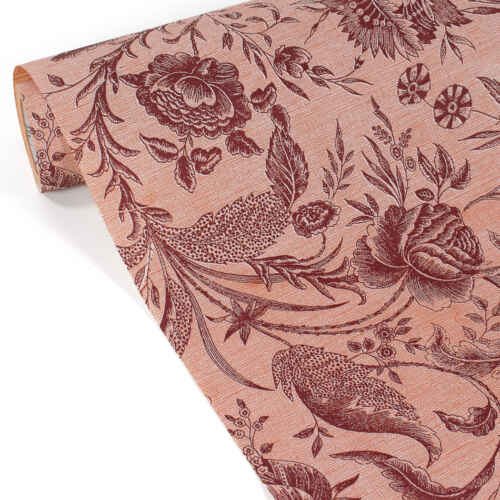 Релефна хартия флорална - 50 см / 10 м - 131312 бордо/праскова