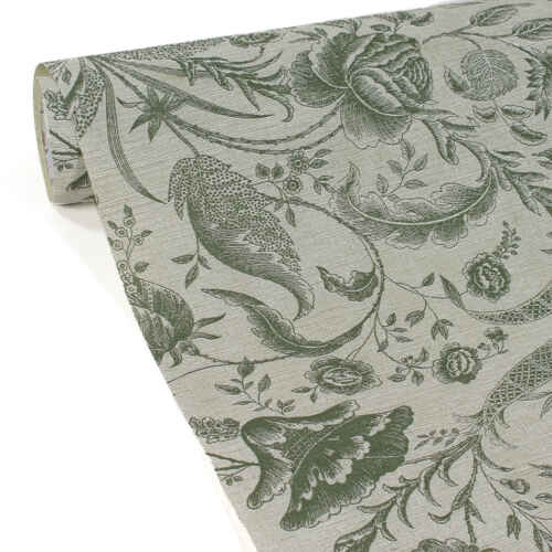 Релефна хартия флорална - 50 см / 10 м - 131312 мента/зелена