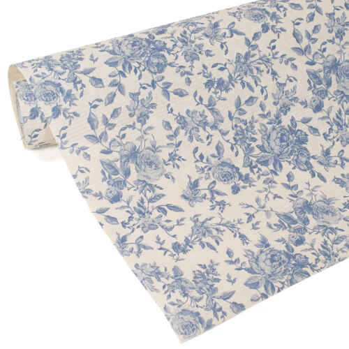 Релефна хартия сини божури - 50 см / 10 м - 131287