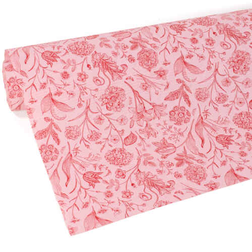 Релефна хартия цветя розови - 50 см / 10 м - 131299