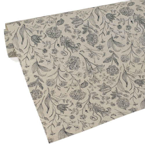 Релефна хартия цветя сиви - 50 см / 10 м - 131299